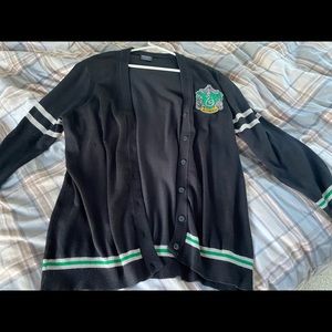 Torrid Harry Potter Slytherin Cardigan and Earrings